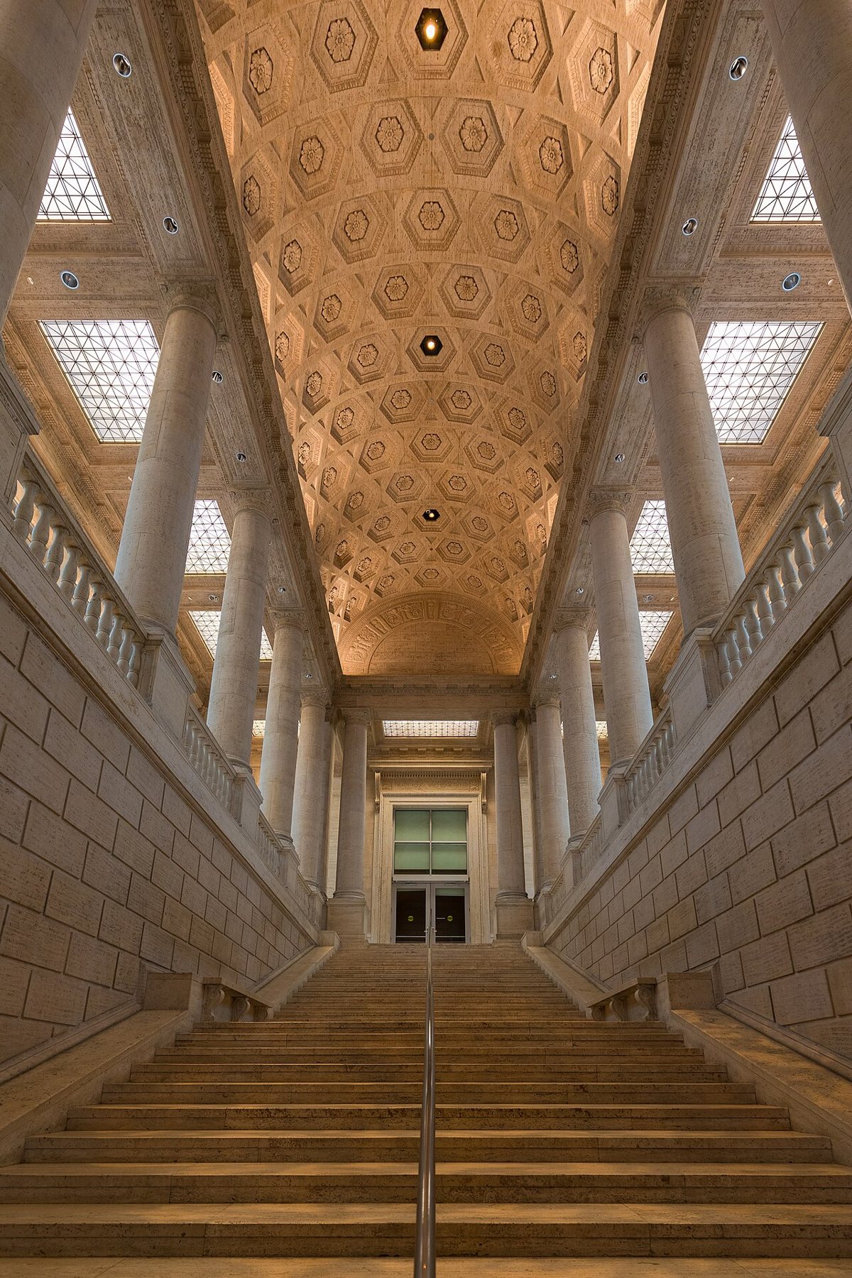 Grand staircase inside the Asian Art Museum in San Francisco